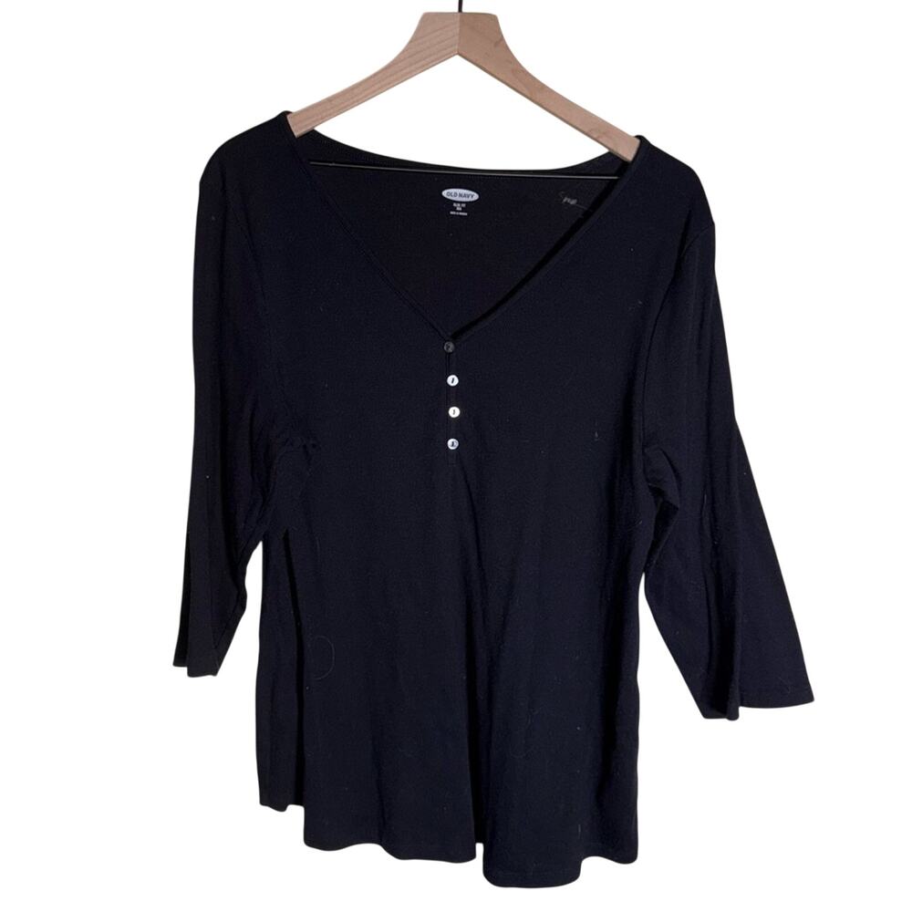 NWT OLD NAVY ribbed plus size button front Henley long sleeve shirt XXL